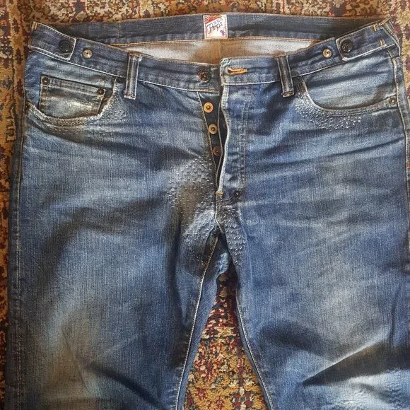 SOLD 🌈 Authentic Vintage PRPS Sashiko Straight Jeans, Made in Japan - Picture 2 of 7